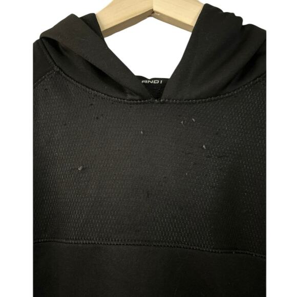 AND1 Men's Fleece Short Sleeve Athletic Hoodie Black Large - Picture 11 of 11